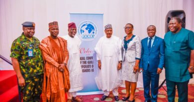 (Middle)The Honourable Minister, Federal Ministry of Information and National Orientation, Mohammed Idris, and other guests during the Annual Conference of the Guild of Corporate Online Publishers, on 5th October 2023. In Abuja