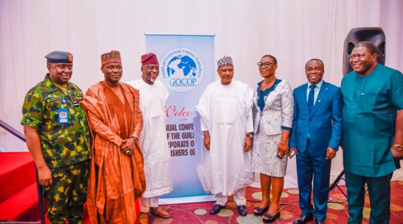 (Middle)The Honourable Minister, Federal Ministry of Information and National Orientation, Mohammed Idris, and other guests during the Annual Conference of the Guild of Corporate Online Publishers, on 5th October 2023. In Abuja