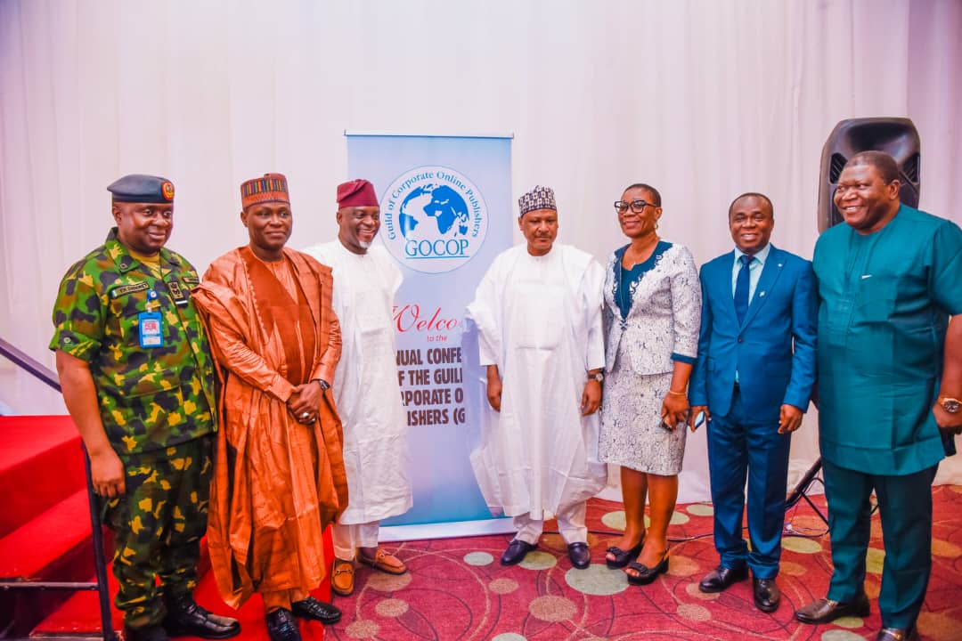 (Middle)The Honourable Minister, Federal Ministry of Information and National Orientation, Mohammed Idris, and other guests during the Annual Conference of the Guild of Corporate Online Publishers, on 5th October 2023. In Abuja