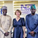 L-R: Finnish Deputy Minister for International Trade, Jarno Syrjala; Executive Vice Chairman/Chief Executive Officer, Nigerian Communications Commission (NCC), Dr. Aminu Maida; Finnish Ambassador to Nigeria, Leena Pylvanainen; Executive Commissioner, Stakeholder Management, NCC, Adeleke Adewolu, and Nokia Vice President for Sales, Middle East and Africa, Petri Moilanen, during the visit of a delegation from Finland to the Commission in Abuja recently.