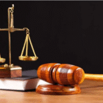Gavel and scales of justice.